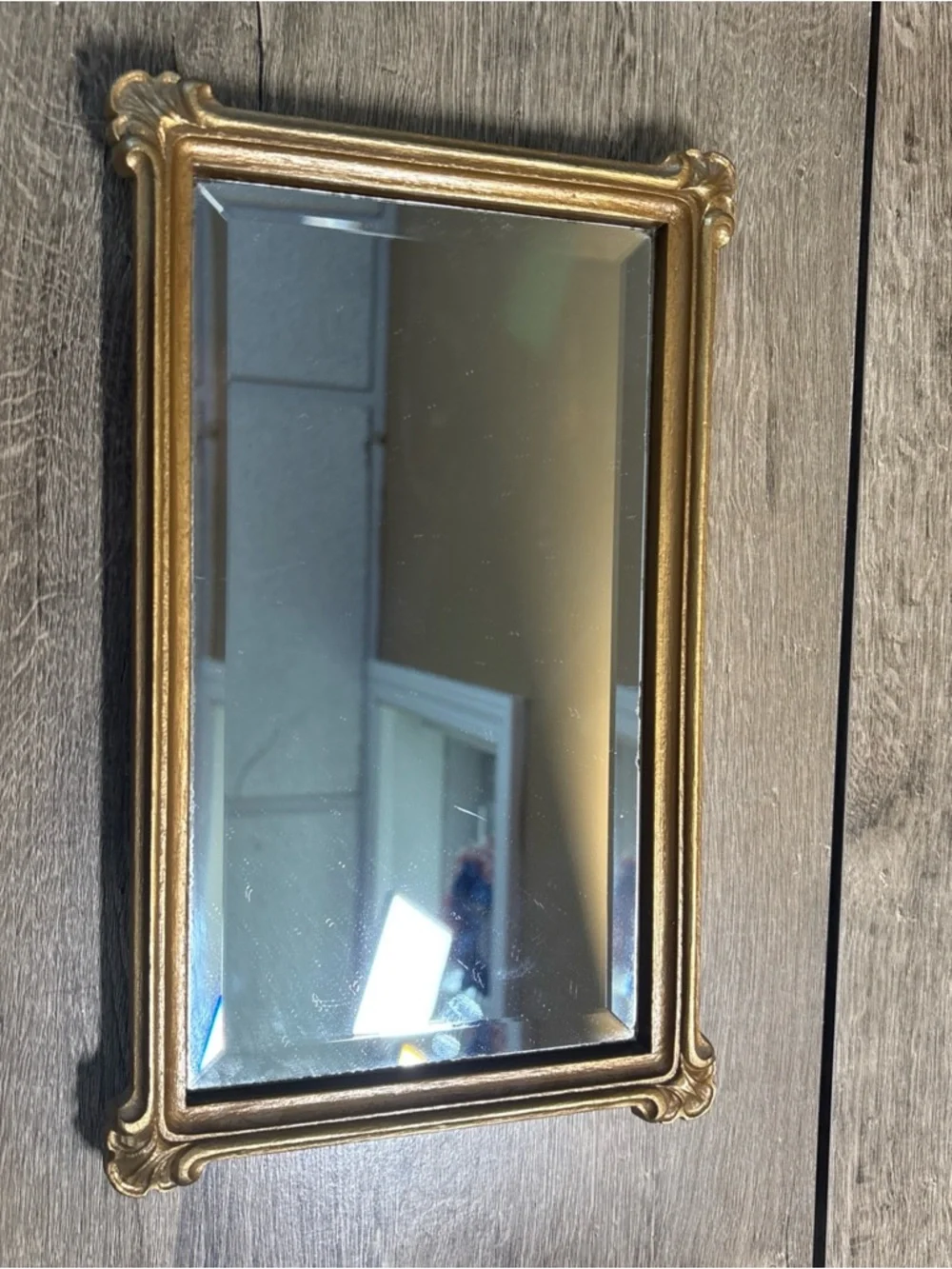 Vintage Mirrored Gold Vanity Tray Homco Wall Mirror Hanging A Little Worn